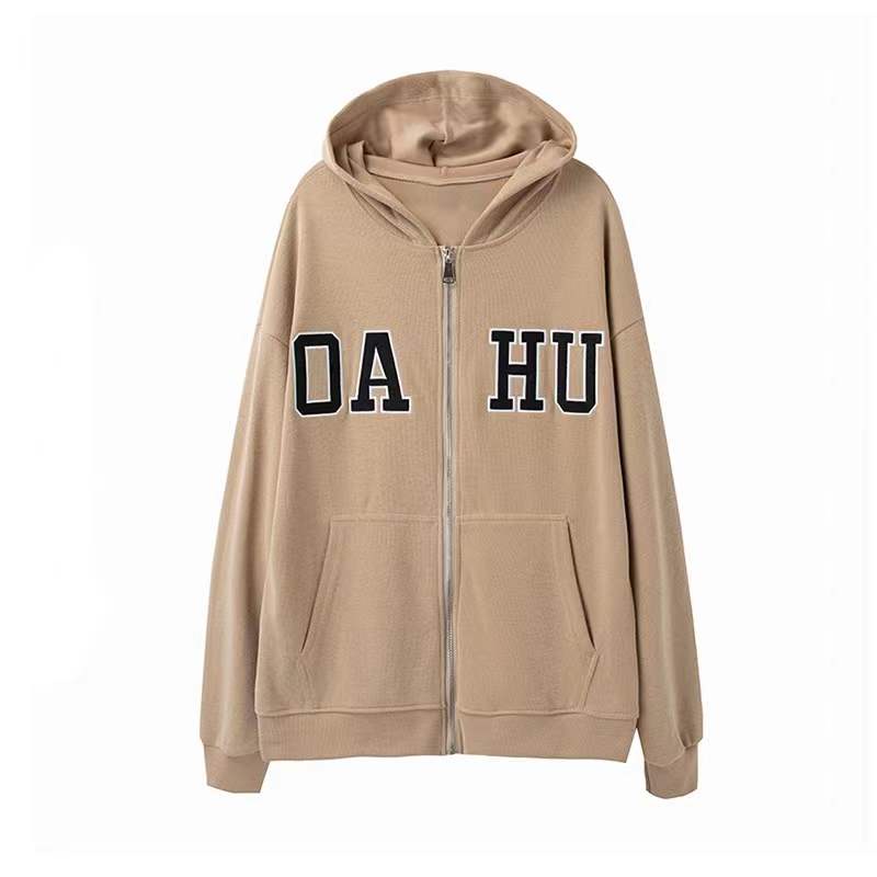 Áo Khoác Hoodie Thể Thao Phong Cách Retro Hàn Quốc Cho Nữ
