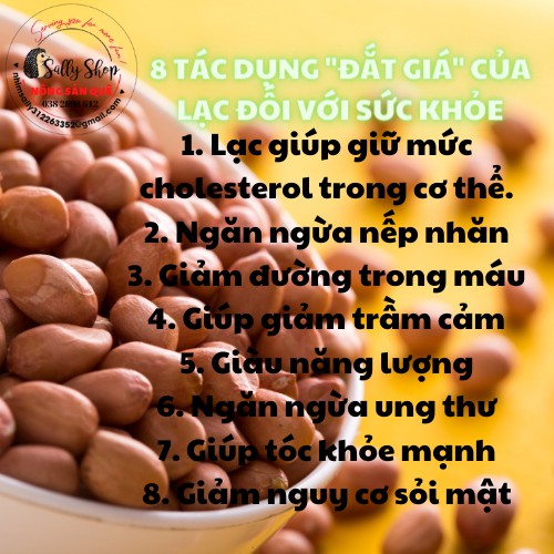 500gr Đậu Phộng Sống Hữu Cơ SallyFood Sạch Không Chất Bảo Quản  Nông Sản Quê