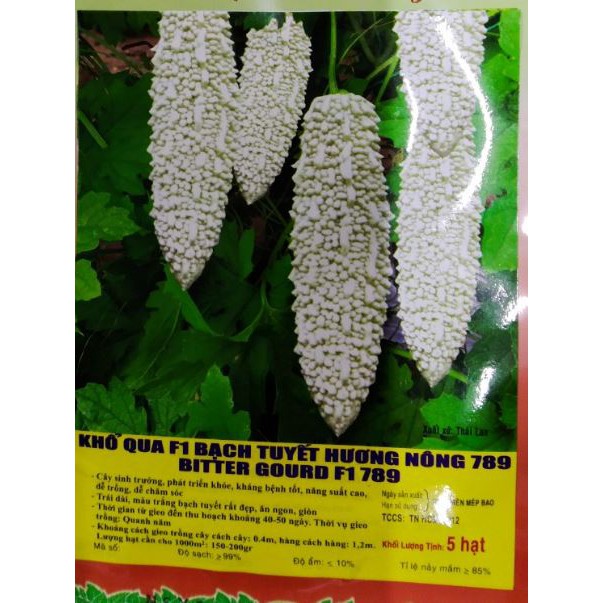 HẠT GIỐNG KHỔ QUA BẠCH TUYẾT F1 789 - GÓI 5 HẠT