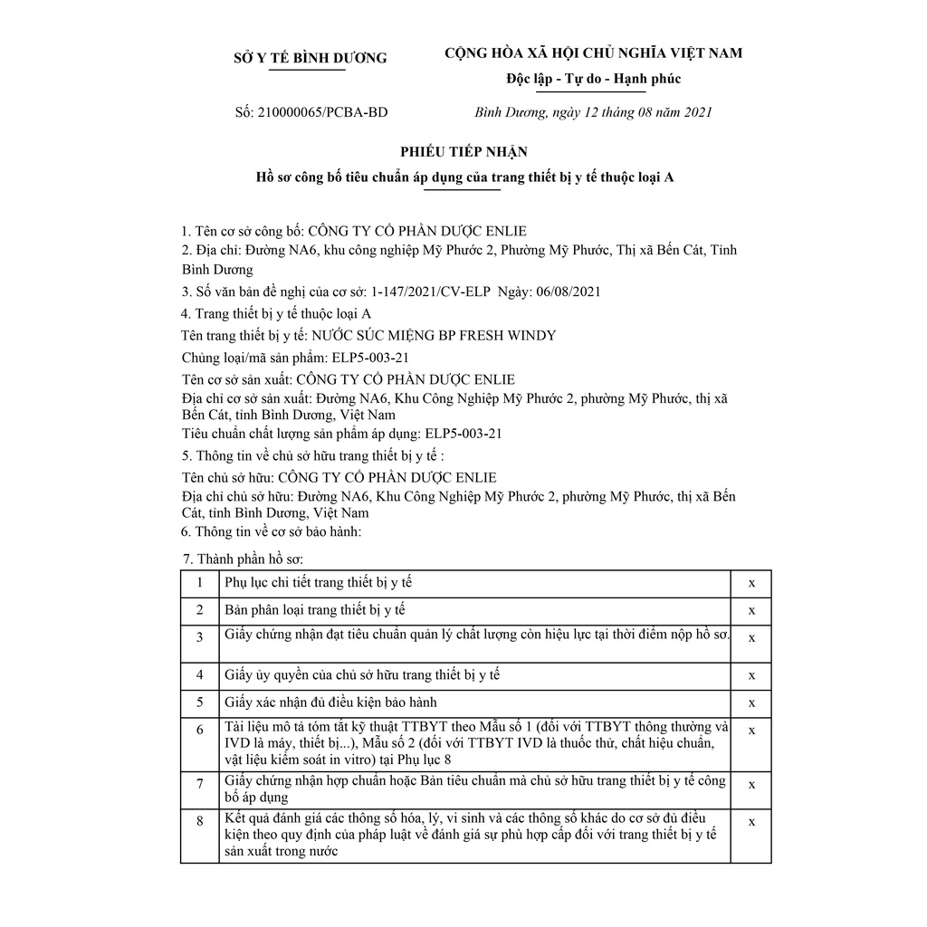 Nước Súc Miệng BP FRESH WINDY Khử Mùi Hôi, Ngăn Ngừa Sâu Răng - Chai 250ml