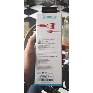 Cáp Sạc 3 đầu sạc ORICO UTS-12 -Type-C / android / Lightning (iphone)
