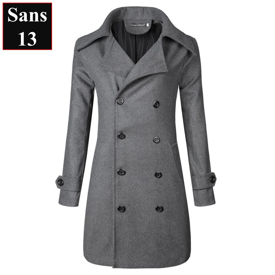 Áo dạ nam dáng dài Sans13 măng tô hàn quốc đẹp mangto khoác ngoài choàng trench coat cỡ to lớn bigsize 3XL 4XL 80kg 90kg