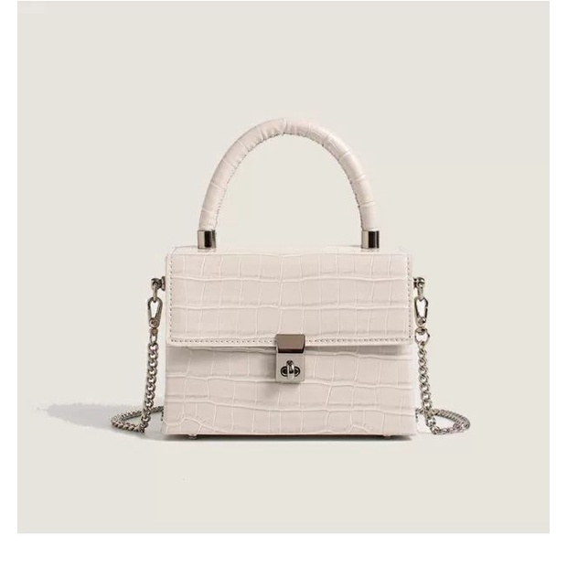 Túi Đeo Chéo Hình Vuông Nhỏ Họa Tiết Da Cá Sấu Thời Trang 2022ZARA Cao Cấp