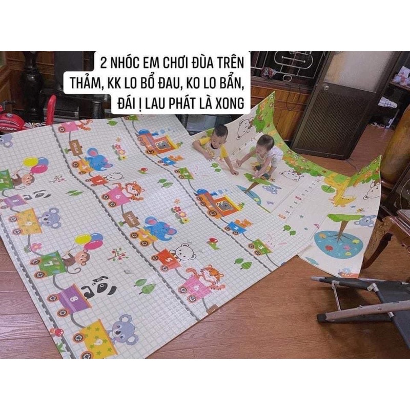 Thảm xốp giá sỉ cho bé gấp gọn tấm lót trải sàn 2 mặt chống thấm chống trơn hàn quốc1m8 x 2m