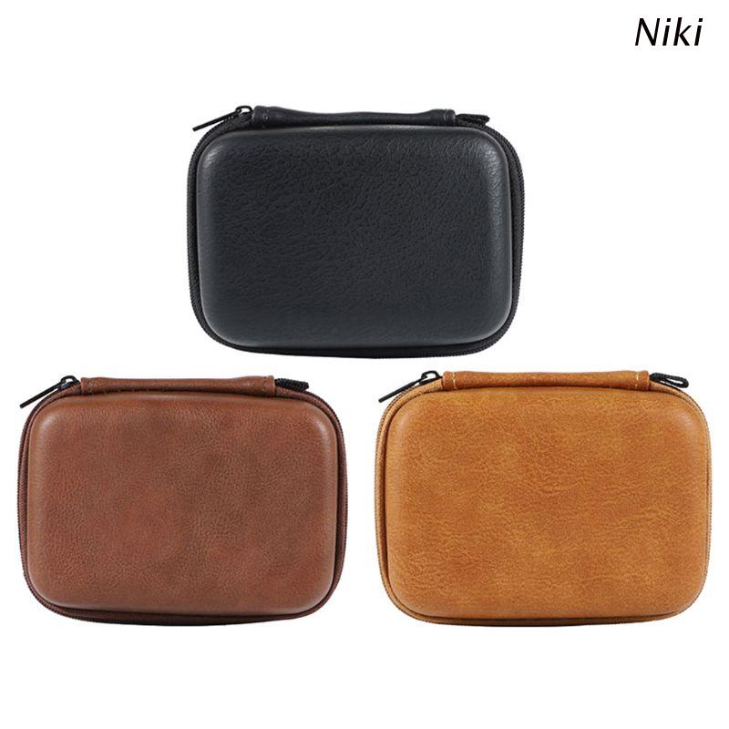 Túi da đựng tai nghe dây cáp USB mini có khóa kéo