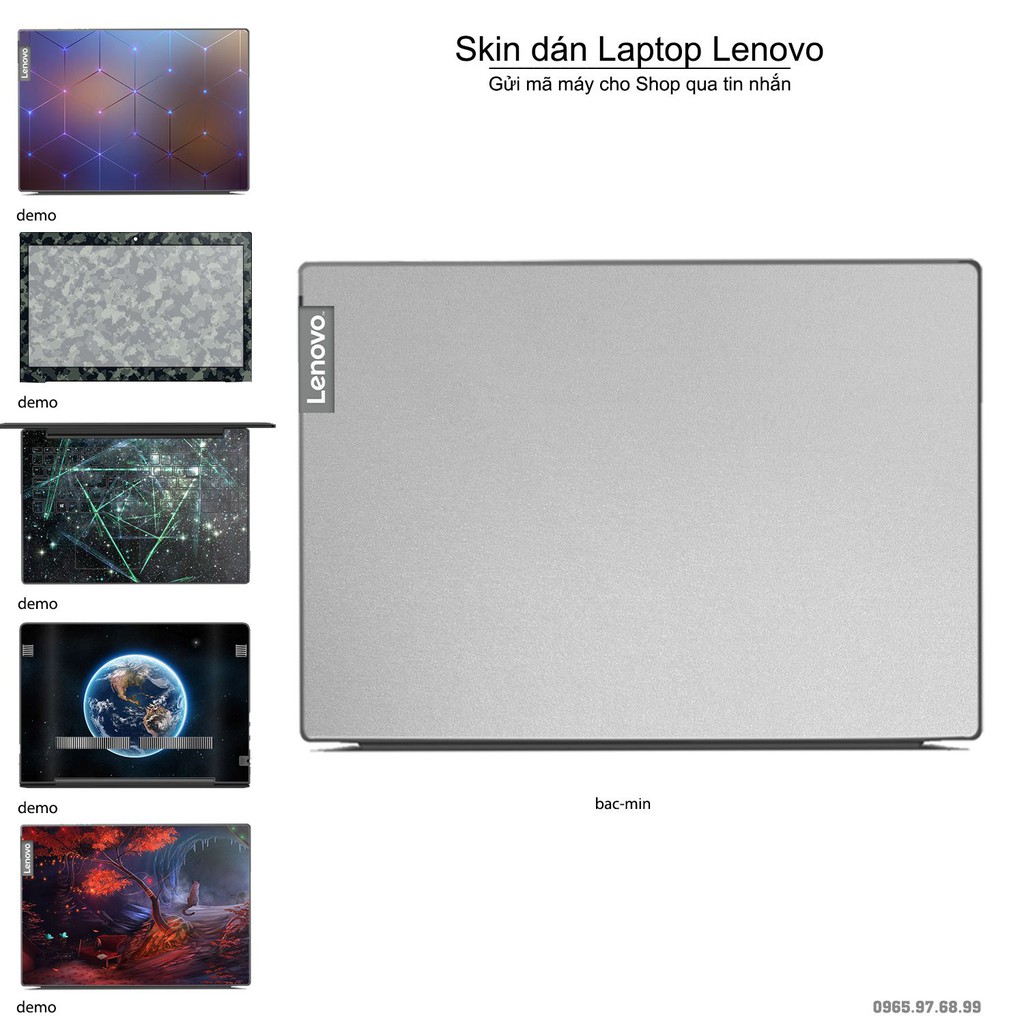 Skin dán Laptop Lenovo màu bạc mịn