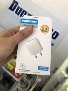 Củ Sạc Nhanh 3A 2 cổng Usb Microcom(BH 12 tháng)