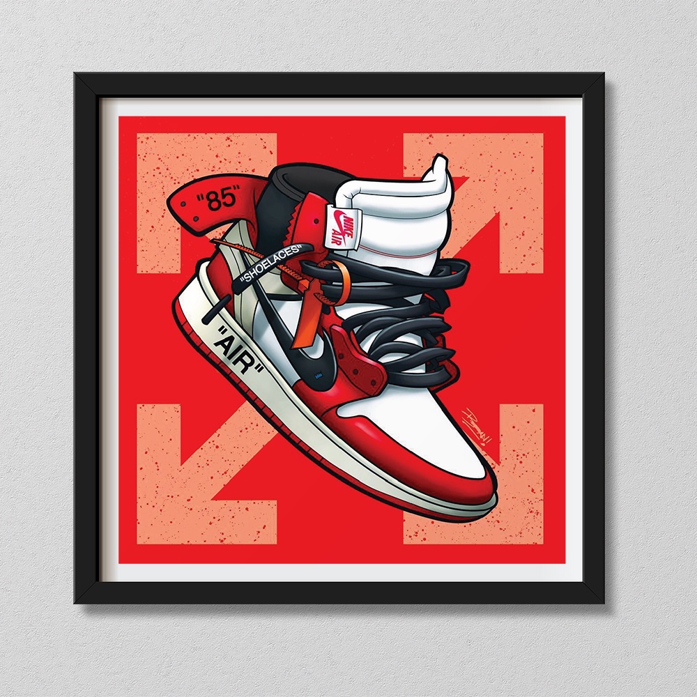 Tranh Hypebeast - Nike Art, 30x30, 40x40 - Siêu HOT 2022 - Độc Lạ, Trang Trí Phòng Hypebeast, Sneakerhead