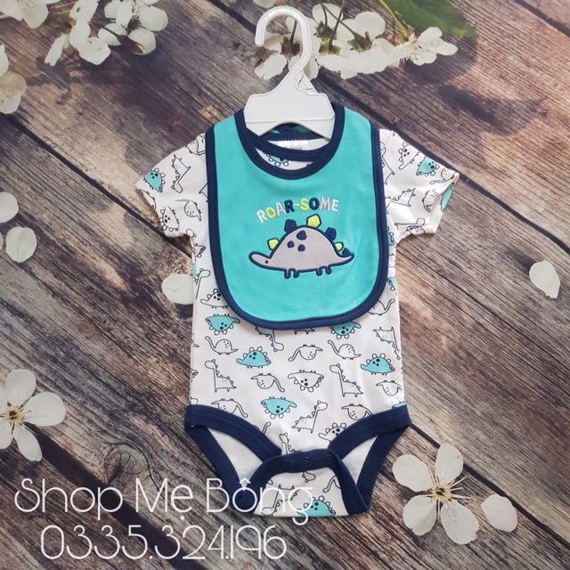 [ẢNH THẬT TRẢI SÀN] Set body kèm yếm BabyGear cho bé trai/bé gái (giao màu ngẫu nhiên)