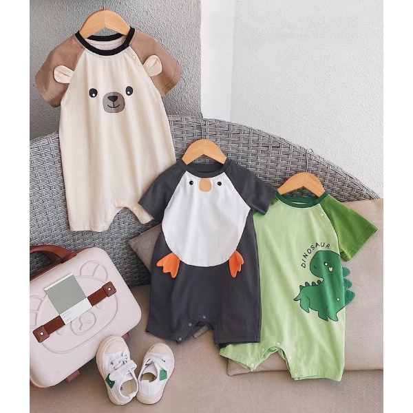 Body đùi cho bé chất thun hình thú dễ thương mẫu quần áo sơ sinh từ 3-12kg