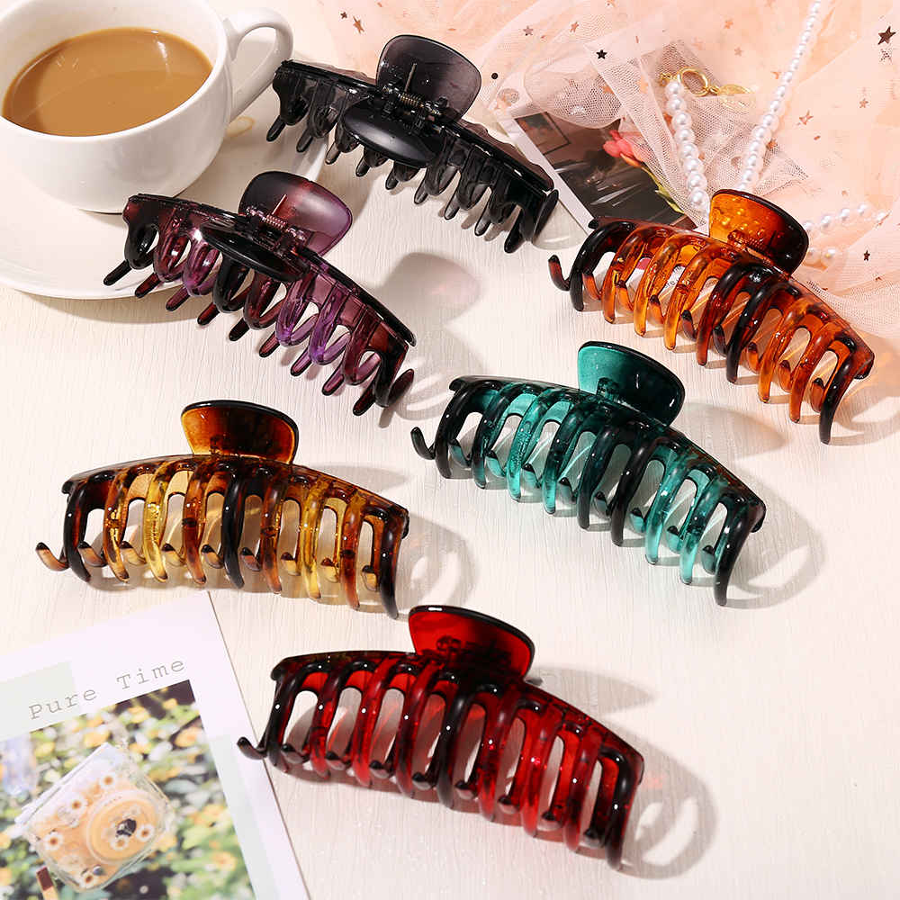 Kẹp tóc càng cua AY loại lớn màu sắc trong suốt tùy chọn phong cách Hàn Quốc cổ điển thanh lịch cho nữ