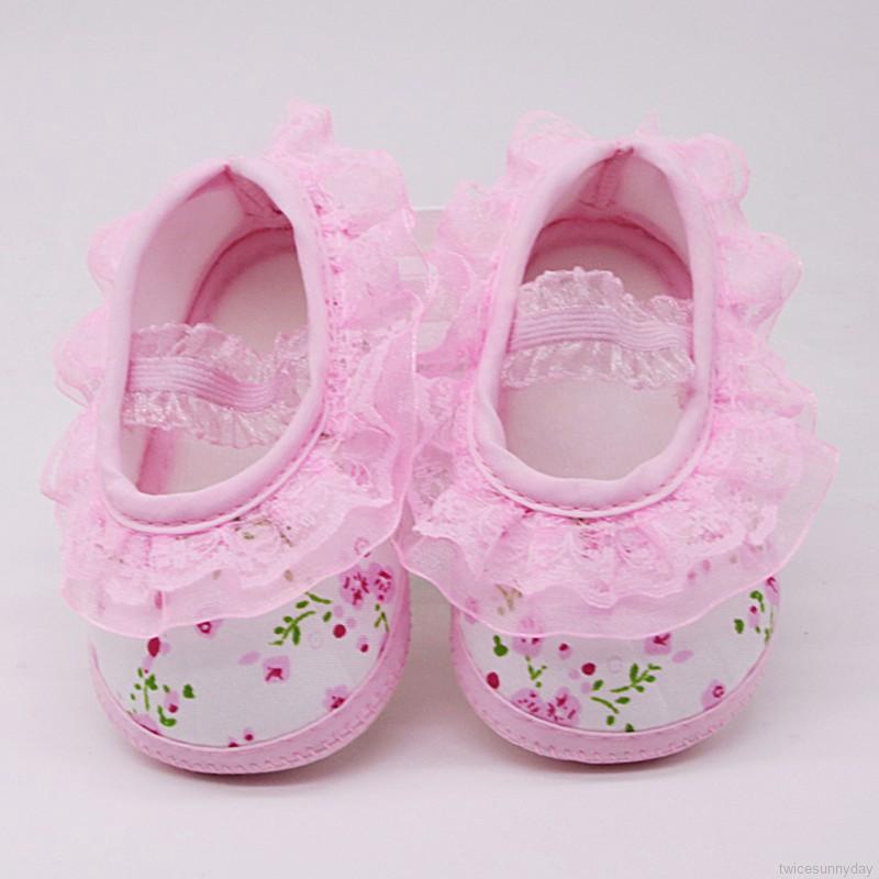 Giày cotton phối ren xinh xắn đáng yêu dành cho bé gái