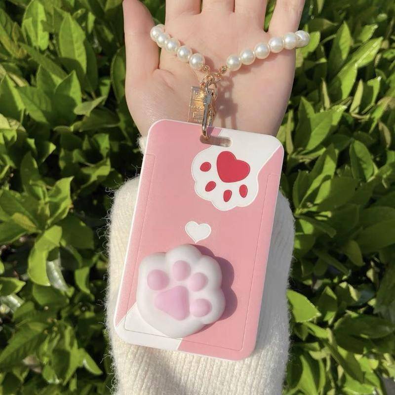 ⭐ iLado ⭐ thẻ đeo bảng tên Bàn chân mèo 3D dễ thương Dây Đeo Thẻ Học Sinh Bao Đựng Thẻ Dây đeo thẻ tên hoạt hình sinh viên cho nhân viên văn phòng Thẻ đeo bảng tên kèm dây kéo Dây Đeo Thẻ Dọc Cho Sinh Viên -Học Sinh Nguồn cung cấp Văn phòng Văn phòng phẩm
