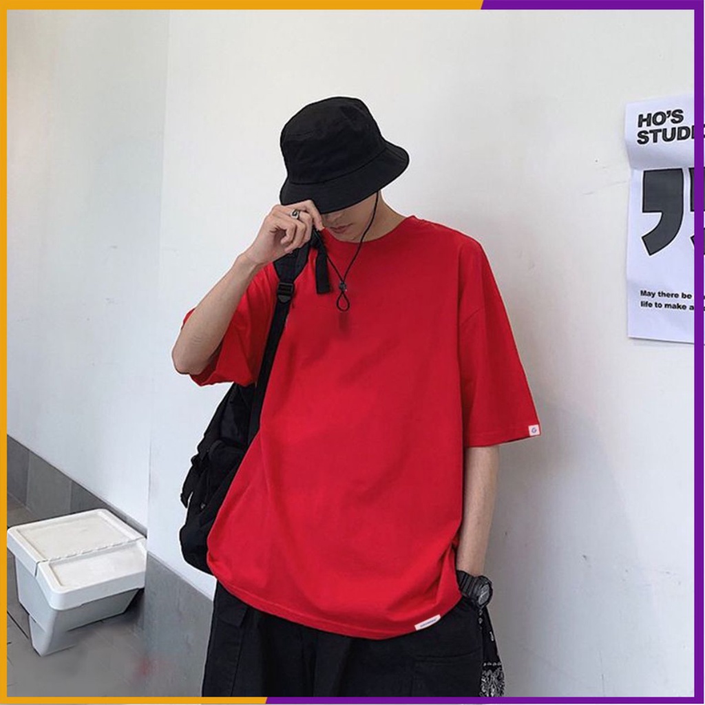 Áo ThunTay Lỡ Form Rộng Unisex Đỏ Trơn Áo Phông Form Rộng Thời Trang Hàn Quốc Trơn Rễ Phối Đồ  VT9 GROWING