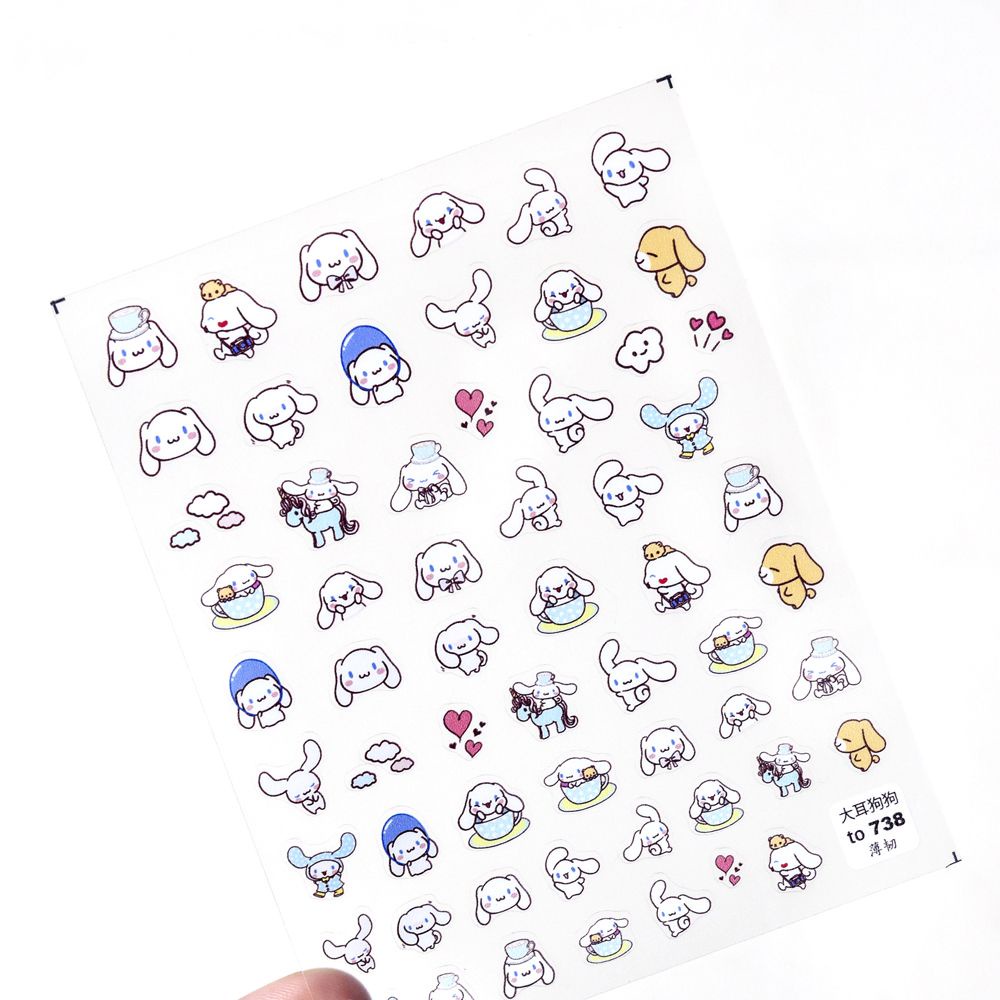 [Hàng mới về] Miếng dán trang trí móng tay hình chú chó hoạt hình dễ thương phong cách Nhật Bản diy