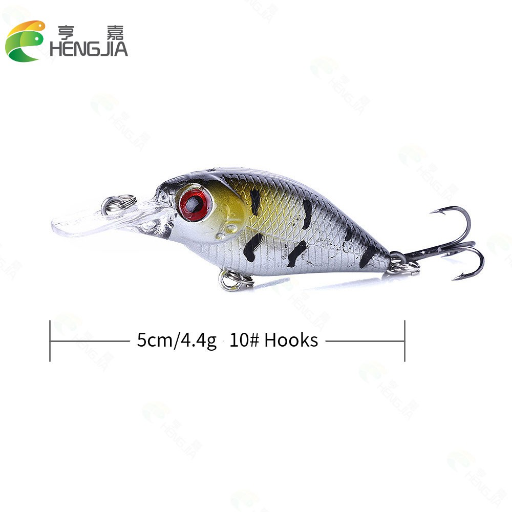 HENGJIA 1pcs 1 PCS Fishing Lure 5cm 4.4g Crankbait Hard Bait Artificial Wobbler Bass Fishing Accessories