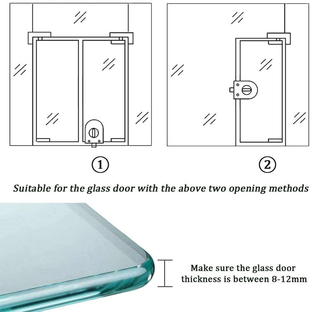 Ổ Khóa Cửa Kính Không Chìa Tiện Dụng Cho Nhà Tắm / Văn Phòng
