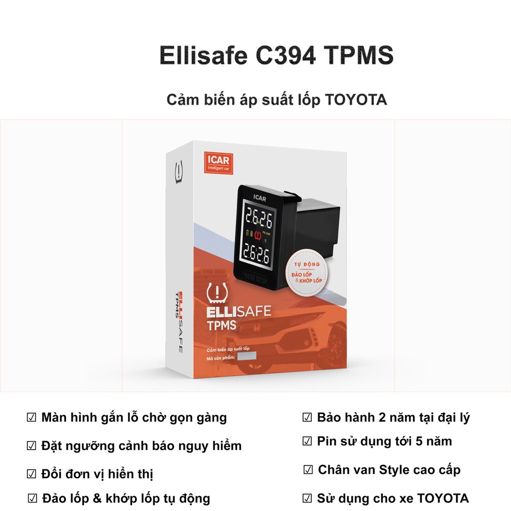 Cảm Biến Cảnh Báo Áp Suất Lốp  TPMS C394 (Xe Toyota, Mitshubishi)