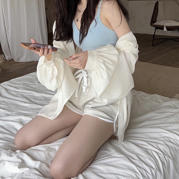 Cocory vn Áo Hai Dây Mỏng Co Giãn 5 Màu Gợi Cảm Cho Nữ