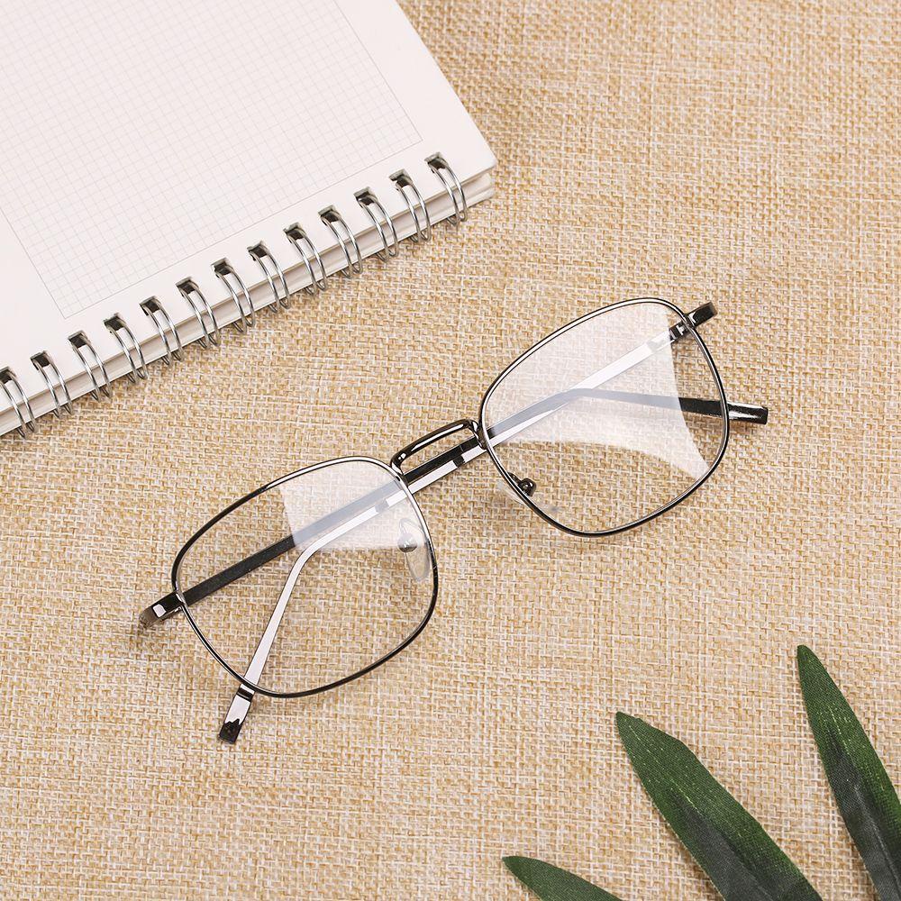 Mắt Kính Gọng Vuông Bằng Kim Loại Phong Cách Vintage