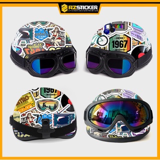 Sticker dán mũ bảo hiểm Vintage - Tem dán Sticker chống nước, bền màu, sử dụng cho nón, laptop, điện thoại, vali...