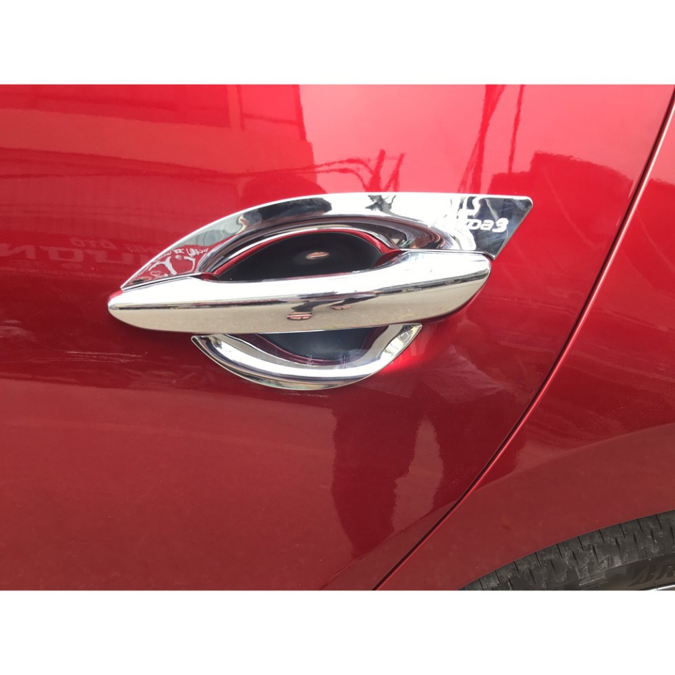 Bộ ốp tay, hõm cửa xe Mazda 3 2020, 2021 mạ crom