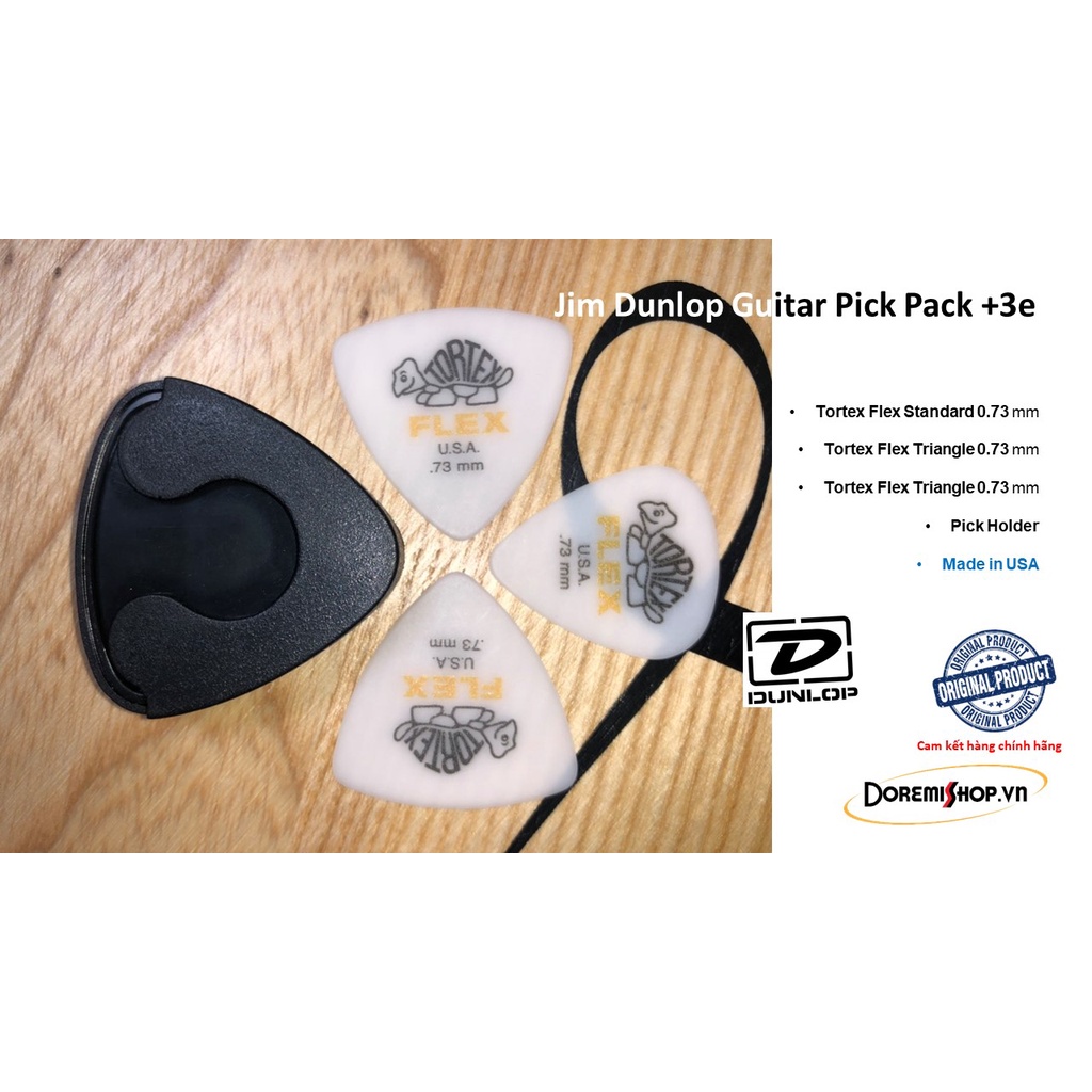 Bộ phím gảy guitar kèm hộp đựng phím Jim Dunlop Guitar Pick Pack +3