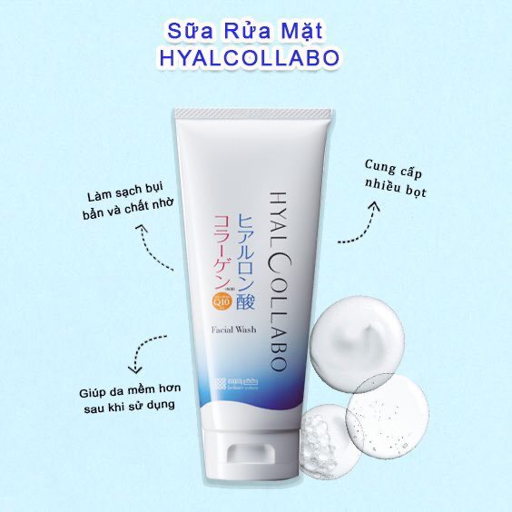 Sữa rửa mặt tạo bọt ngăn ngừa lão hóa Hyalcollabo Meishoku (100g)