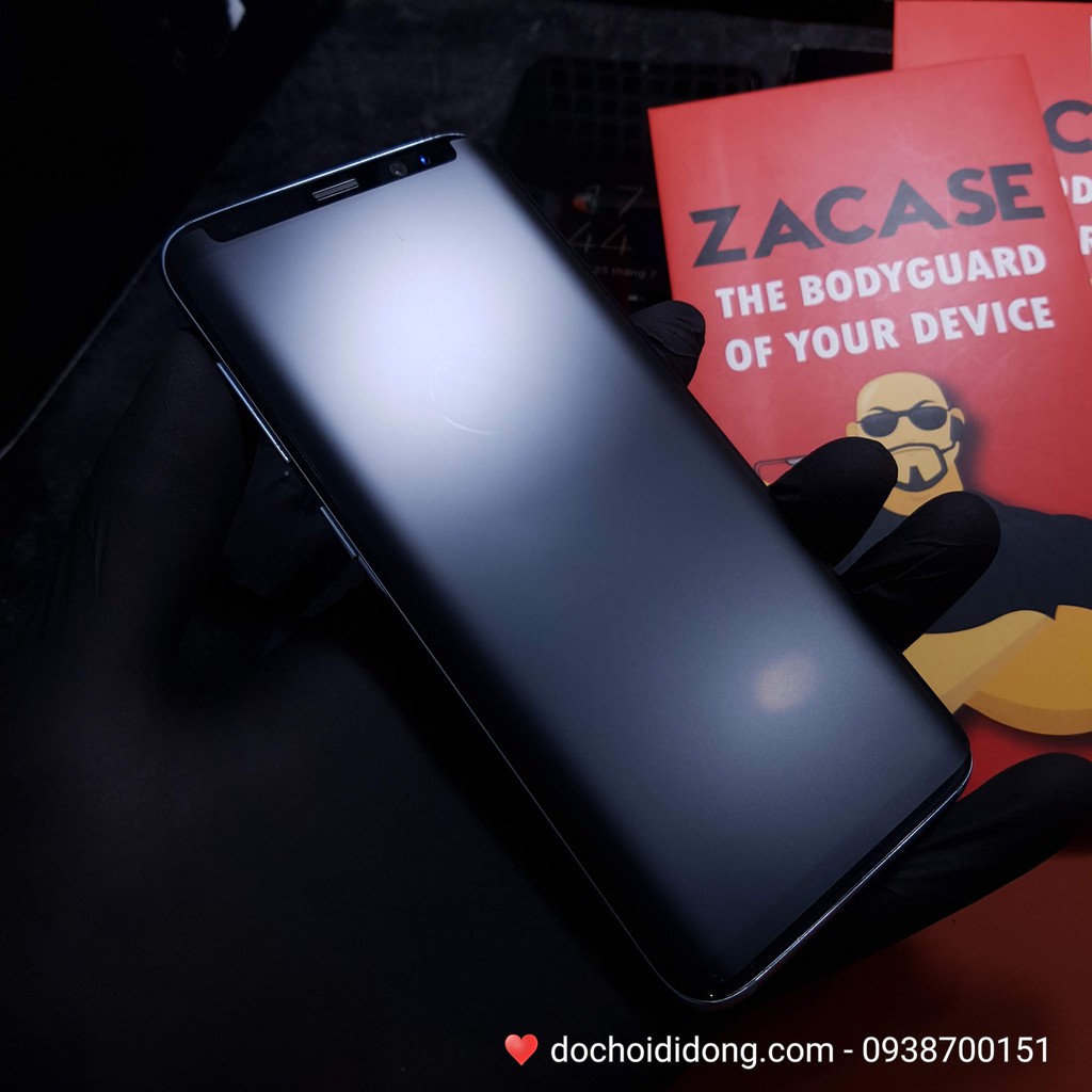 Miếng dán cường lực nhám Samsung S8/S9 UV Zacase chống vân tay