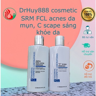 Sữa rửa mặt cao cấp fixderma FCL Alpha Beta Acne Cleanser da dầu mụn và srm FCL C SCAPE CLEANSER da nhạy cảm 200ml