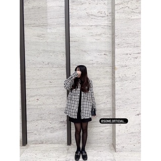 Sơmi Dạ Tweed Kẻ Caro