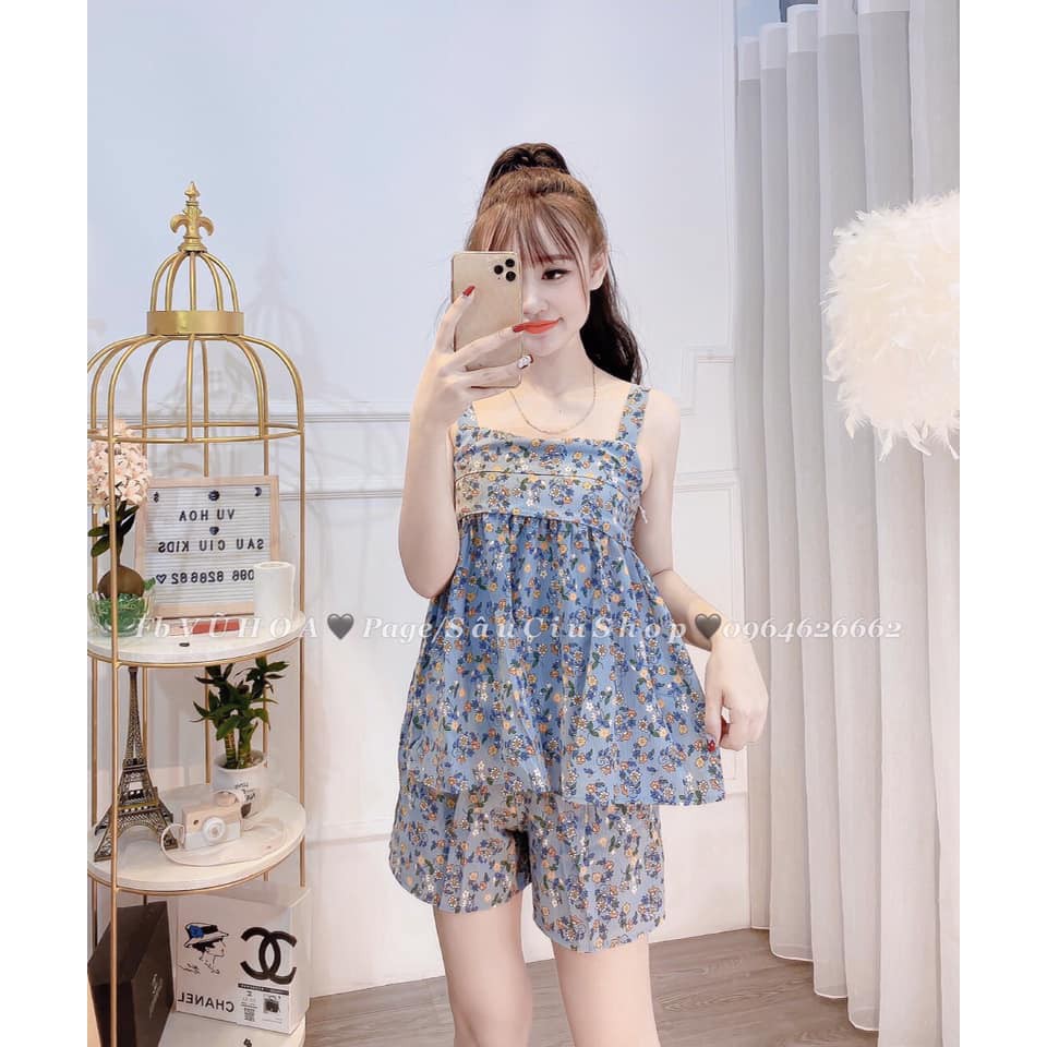 Bộ ngủ bộ mặc nhà hai dây baby doll nopi shop | BigBuy360 - bigbuy360.vn