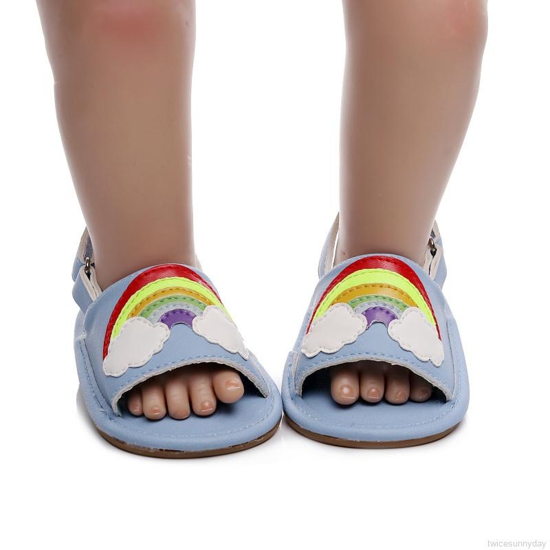 Xăng đan Đế Cao Su Mềm Chống Trượt Họa Tiết Cầu Vồng Dành Cho Bé Trai Bé Gái