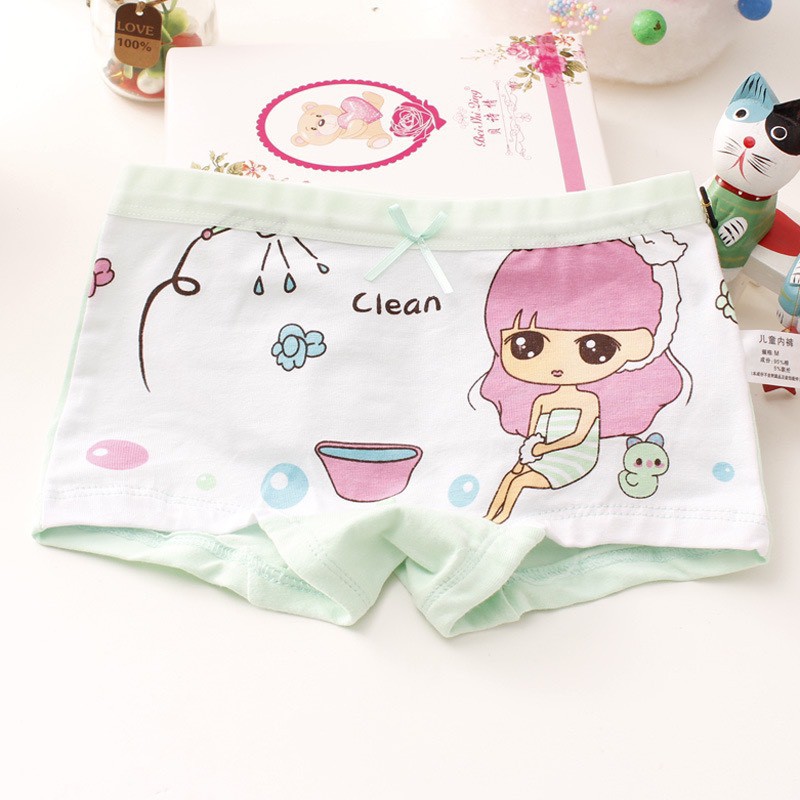 666-5# Sét 5 chiếc quần lót vải cotton in hình hoạt hình dễ thương cho bé gái