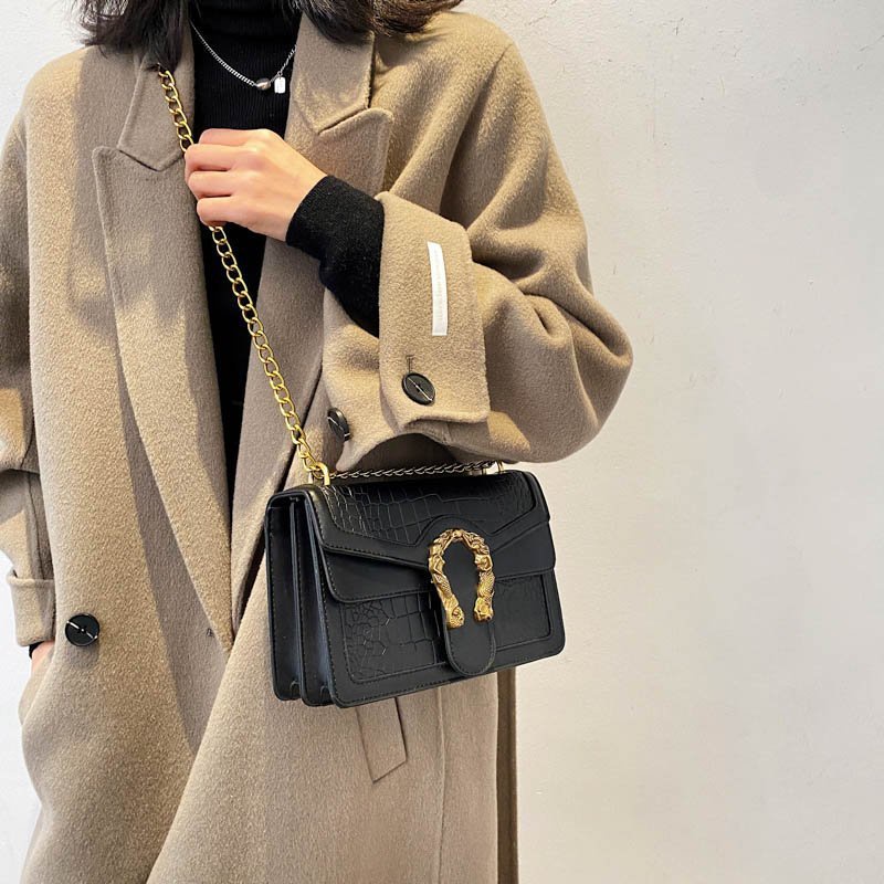 IELGY Túi Đeo Vai Họa Tiết Da Cá Sấu Phong Cách Retro Thời Trang Cho Nữ