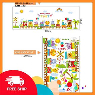 ⚡️𝗙𝗥𝗘𝗘𝗦𝗛𝗜𝗣⚡️ Decal dán tường Đoàn xe vui vẻ 2