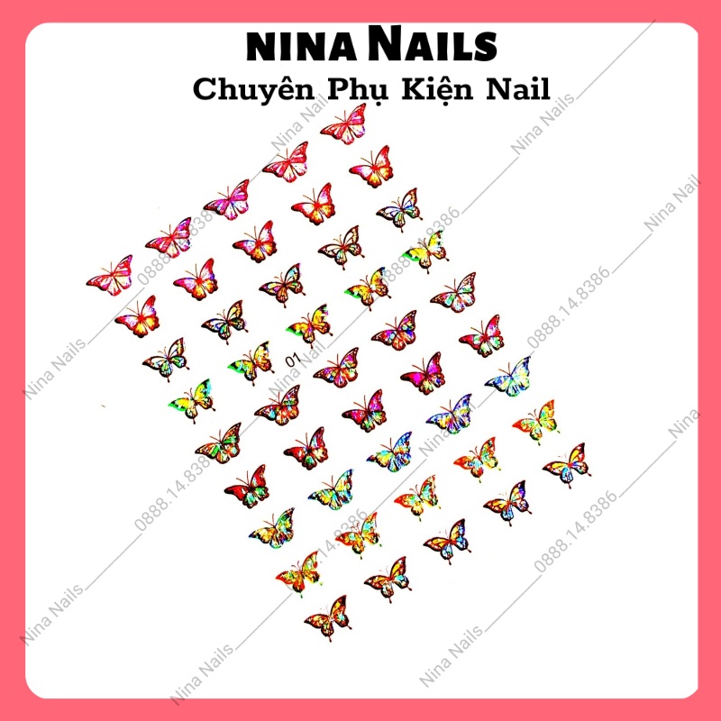 Sticker Hình Bướm Dán Móng Tay Hiệu Ứng 3D Cực Đẹp