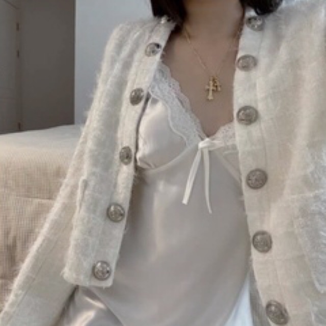 🆘 PASS áo khoác tweed lông