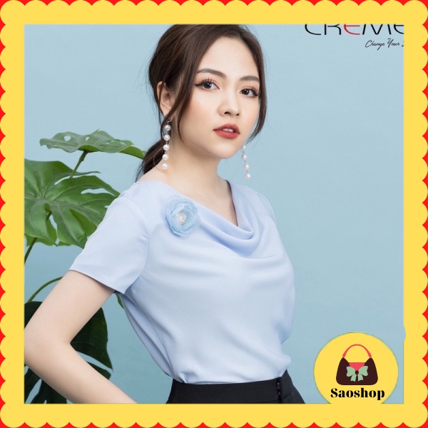 Áo sơ mi nữ tay cộc Lụa Hàn cổ đổ công sở đi chơi đều đẹp, sơ mi nữ đẹp tay cộc