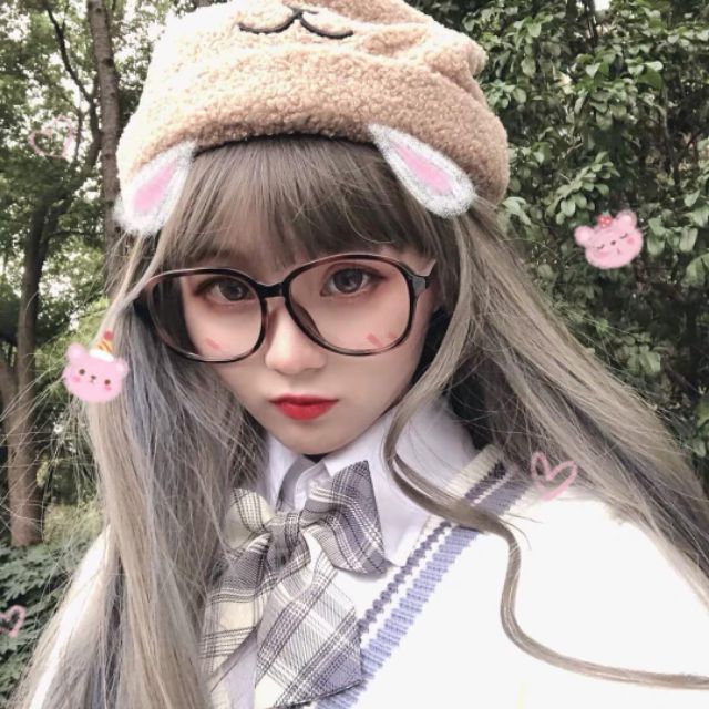 Tóc giả nữ đẹp  FREESHIP  tóc nguyên đầu xám line xanh