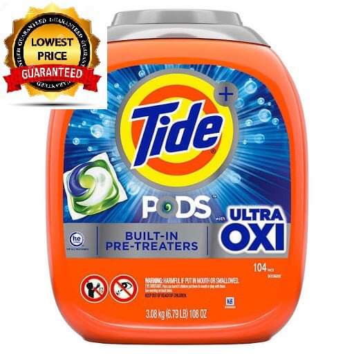 Viên giặt Tide Pods Ultra Oxi 104 viên (3.08kg) nội địa Mỹ