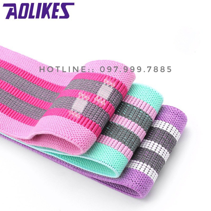 [Combo 3 dây] Dây Kháng Lực MiniBand Tập Mông Aolikes A-3604 | Booty Band Tập Mông Tập Gym