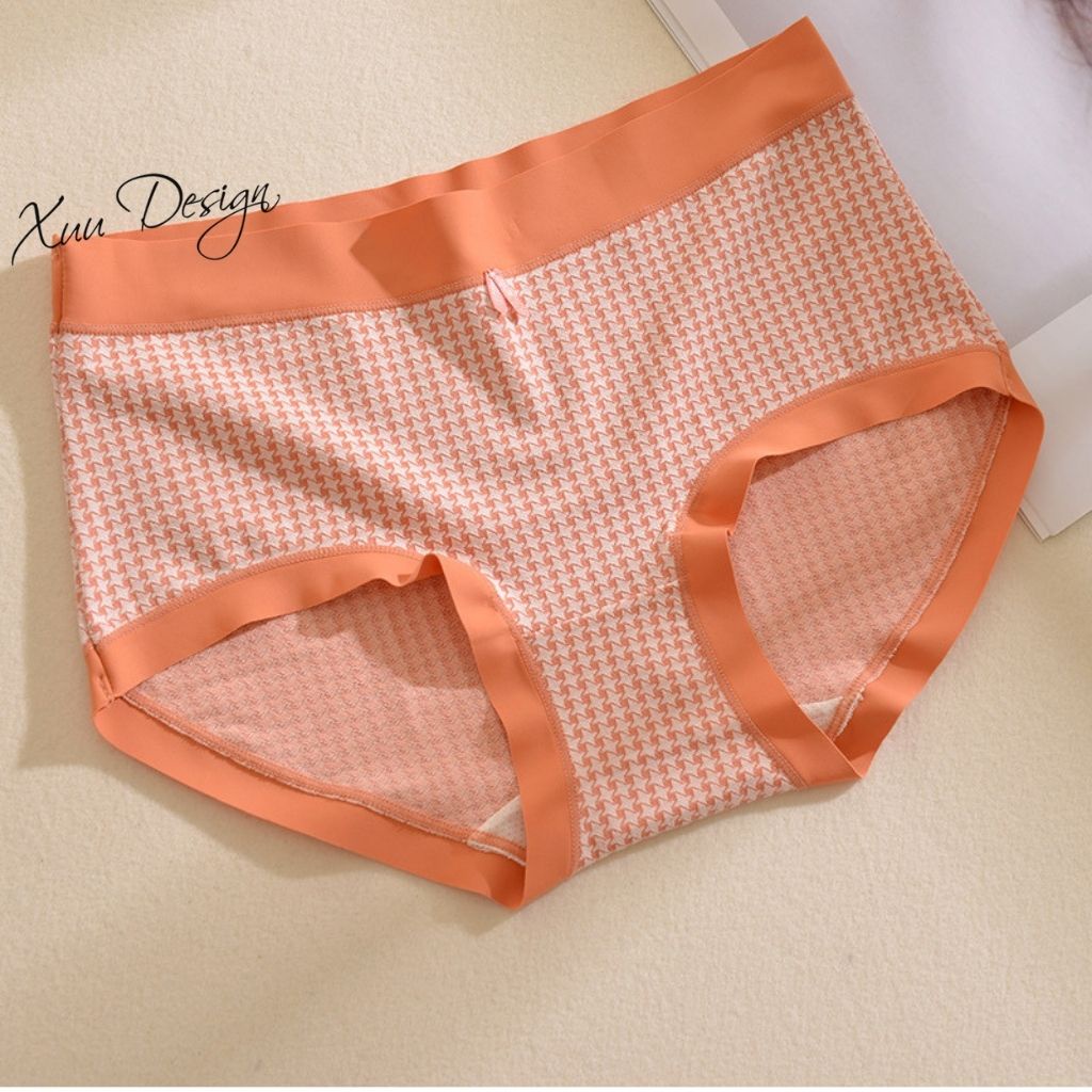 Quần lót nữ chất Su lạnh siêu mát viền chun họa tiết caro thoáng mát kháng khuẩn ôm dáng - Xuu Design QC29 | BigBuy360 - bigbuy360.vn