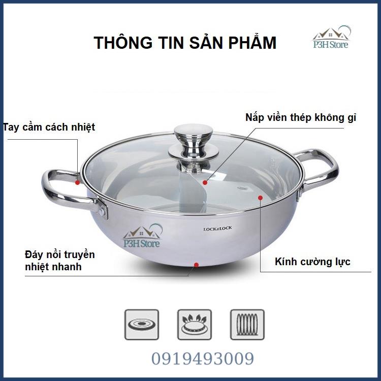 Nồi lẩu 2 ngăn 32cm, và 30cm nấu được bếp từ nhé có nắp kính , SALE TO