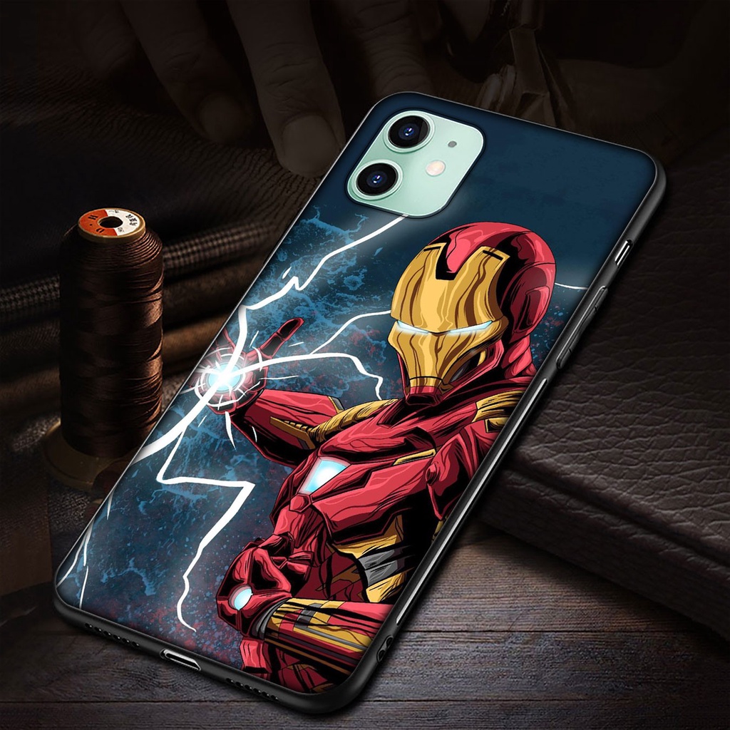 Ốp điện thoại silicone mềm hình Avengers Marvel Iron Man bảo vệ cho iPhone 11 Pro XR X XS Max 7 8 6 6s Plus