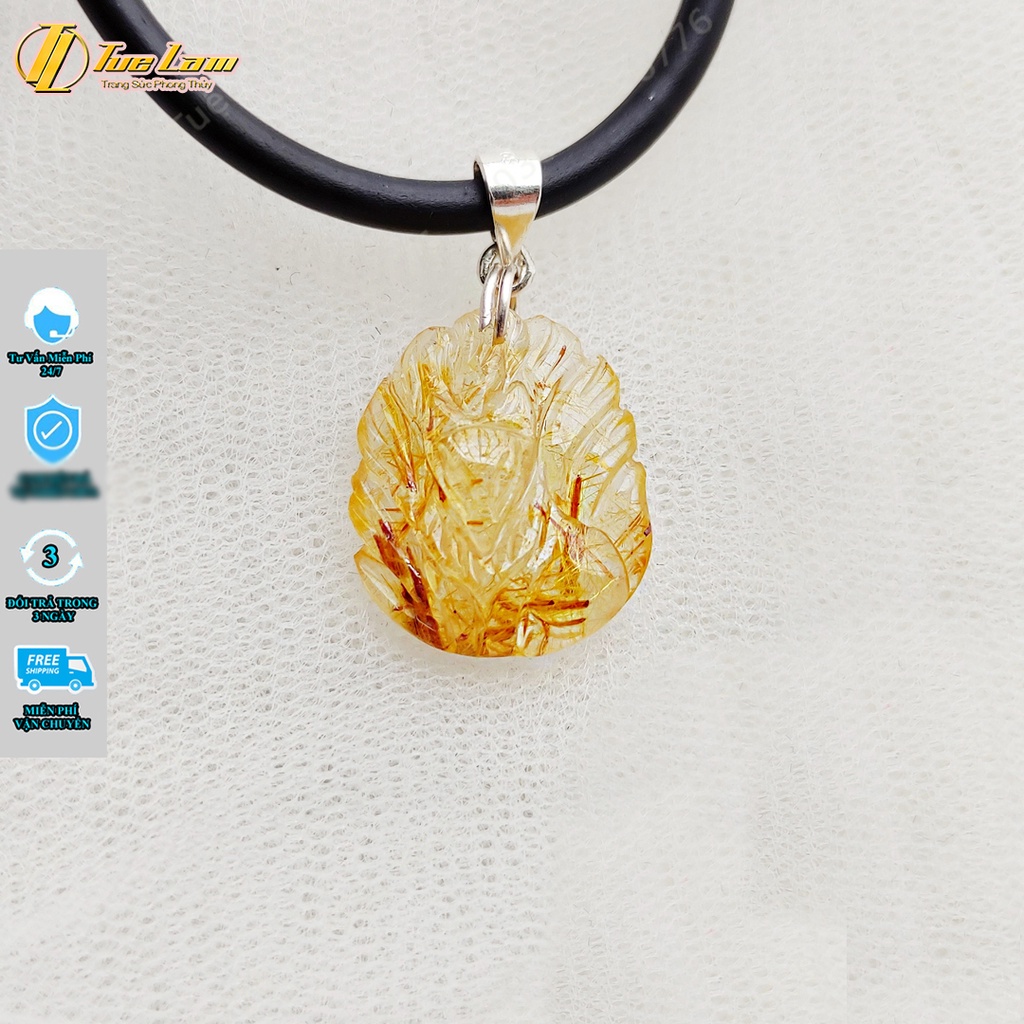 Mặt dây chuyền hồ ly chúa màu tóc vàng dáng tròn trợ duyên hợp mệnh kim thổ - Tuệ Lâm