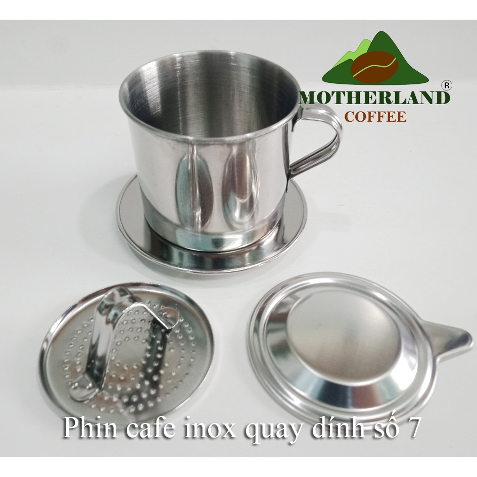 Phin pha cà phê inox quay dính số 7