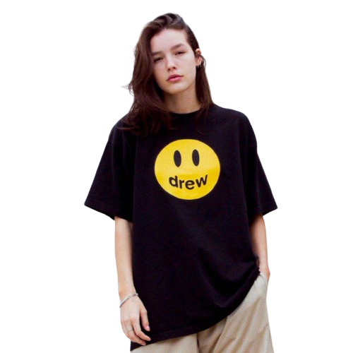 Áo Thun Tay Lỡ Drew Mặt Cười DEVIL STORE Unisex Nam Nữ Form Rộng Oversize Chất Cotton Co Giãn Áo Phông Nam Nữ