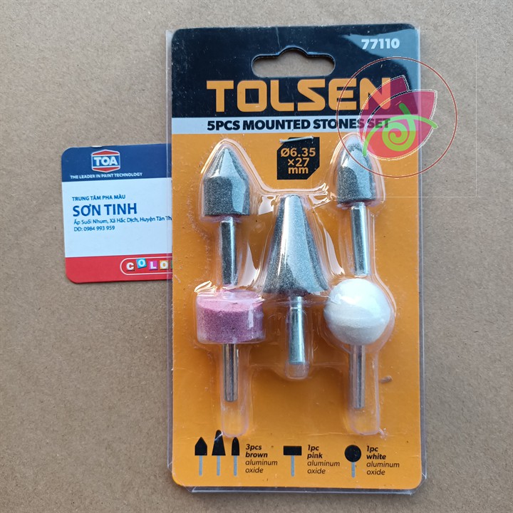 Bộ 5 Mũi Đá Mài Tolsen 77110 (Ø6 x 27mm)
