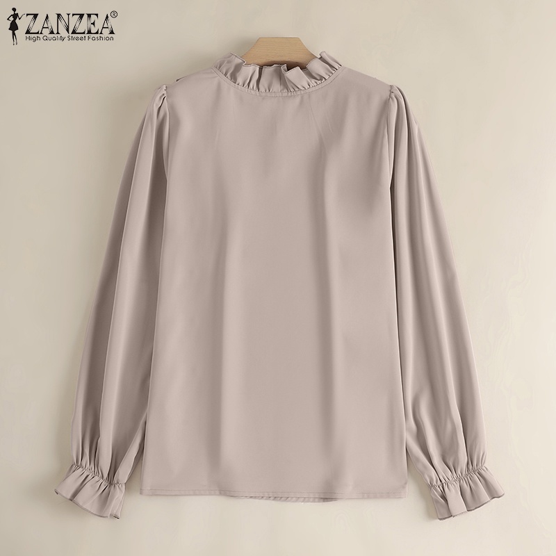 Zanzea Áo Nữ Tay Dài Cổ Tròn Phối Ren Thời Trang Đường Phố